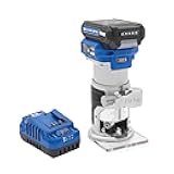Kreg 20V Ionic Drive 1/4 Inch Trim Router, 20V Blue Ion Charger & Blue Ion 2Ah Battery Pack - Cordless Woodworking Tool - Micro-Adjustment Trim Tool - Dual LED Lights - KPTBRT025A