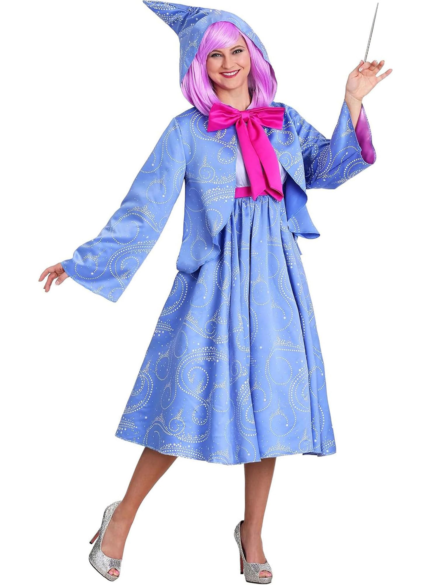 Jamnang Women Plus Size Fairy Godmother Fancy Dress Costume Adult Halloween Cinderella Cosplay Costume (Blue, S)