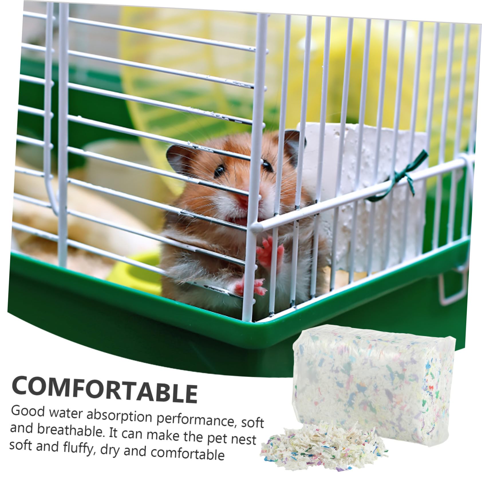 Abaodam Lettiera in Carta per Criceti, Assorbente, 1 Sacchetto 450 G | Piccoli Animali, Carta, Previene Residui Umidi nella Vaschetta, Formato Confezione Singola