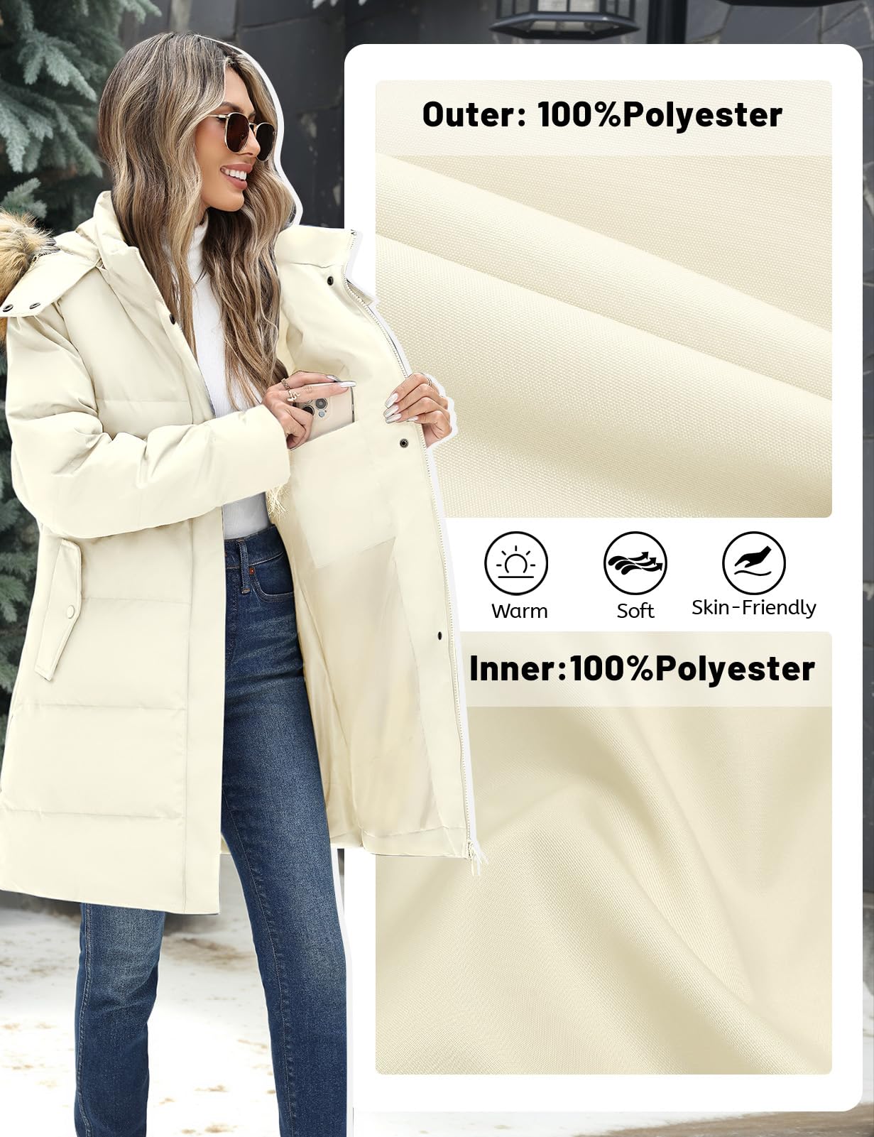 heekpek Cappotto Donna Invernale Lungo Imbottito con Cappuccio