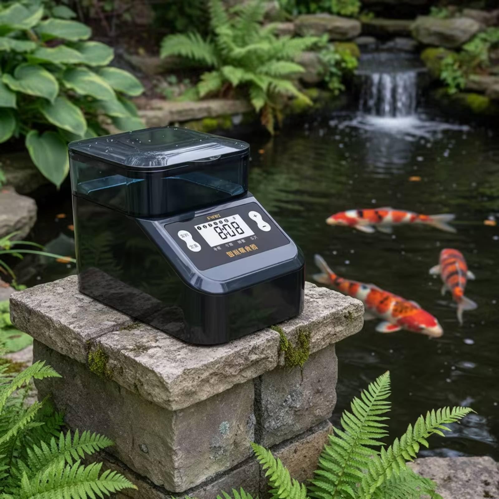 Distributore Automatico per Acquario Mangime Pesci Alimentatore Timer Programmabile Controllo Remoto Serbatoio Plastica Accessori Inclusi Adatto per, Bianco, 400ml