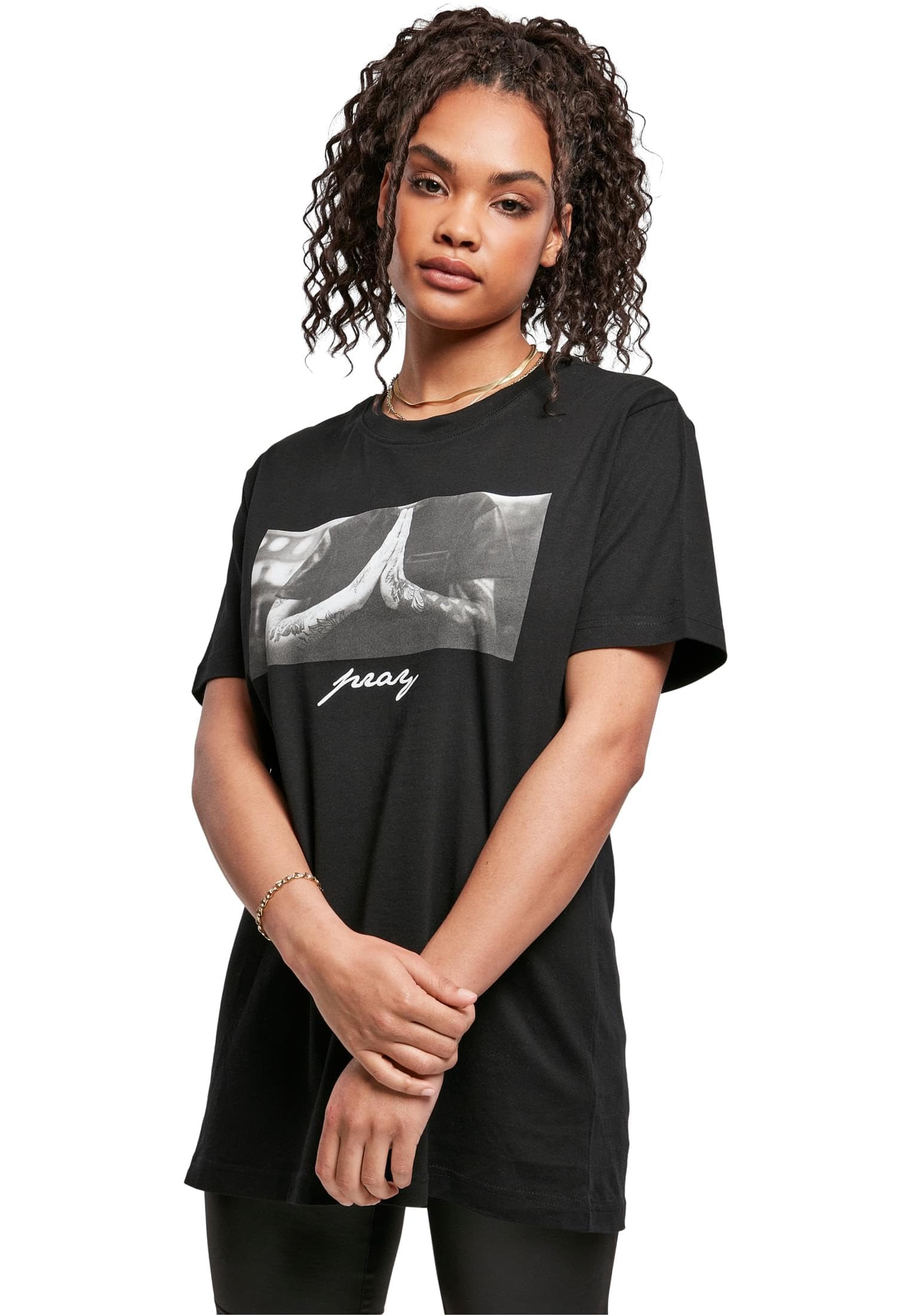 Mister Tee Men's Mt1907-ladies Pray Tee T-Shirt, Black, S Plus Tall