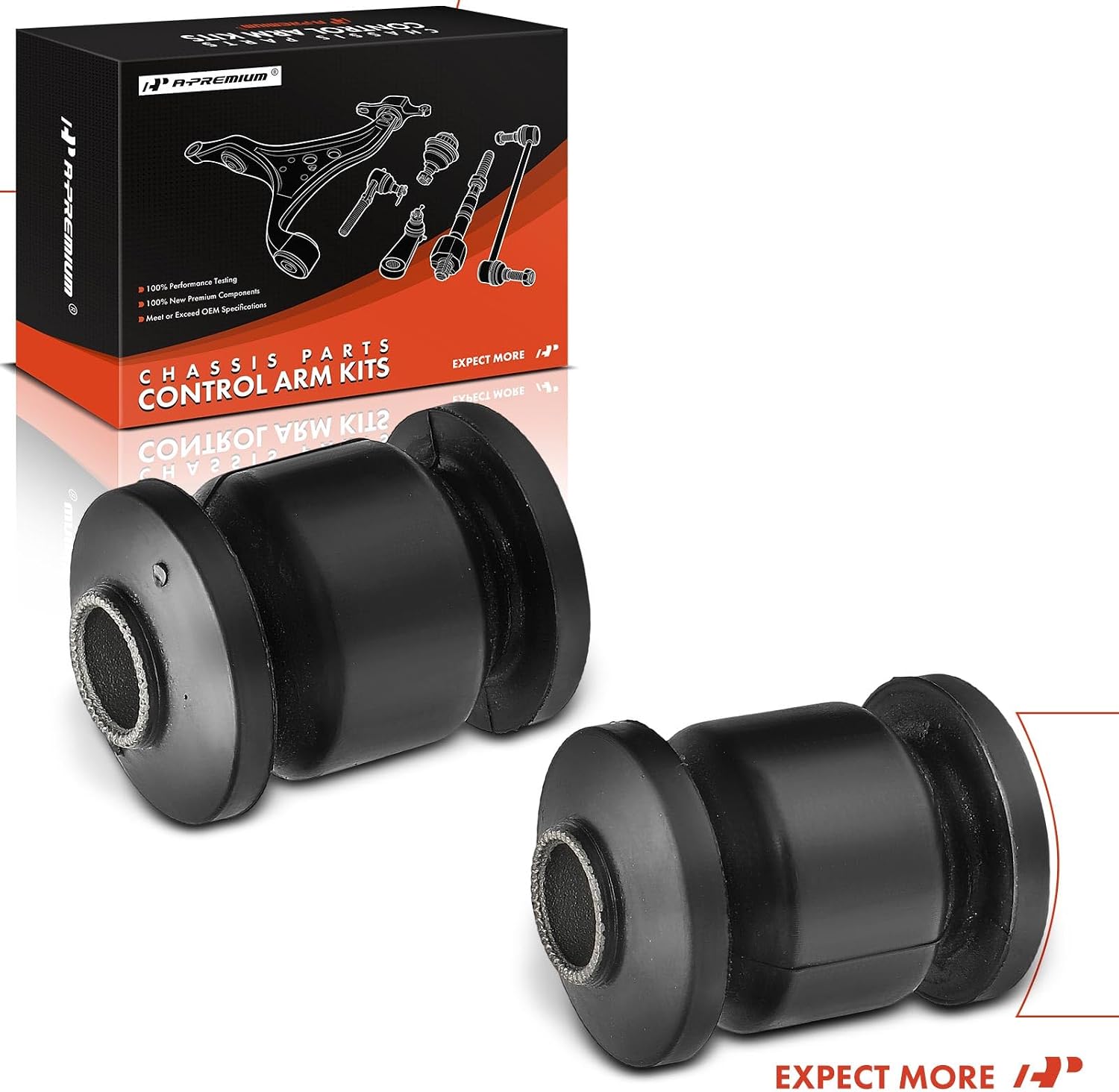 A-Premium 2 x Front Forward Lower Control Arm Bushing Kit, Compatible with Dodge Grand Caravan 2008-2016 & Chrysler Town & Country 2008-2016 & Volkswagen Routan & Ram C/V, Naturally Aspirated