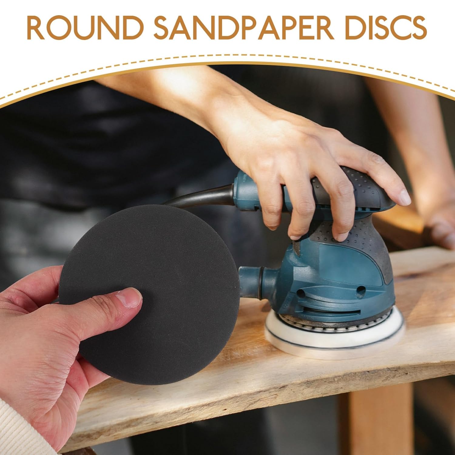 30pcs Flocking Backing Round Sandpapers for Woodworking Fine Grit Sanding Discs for Dry Wet Use for Furniture Finishing