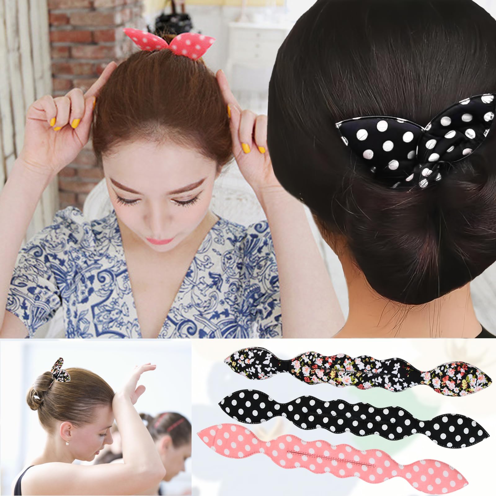 Donut Hair Bun Maker Spugna Schiuma Chignon per Ciambella 6 Pezzi Hair Styling Tools