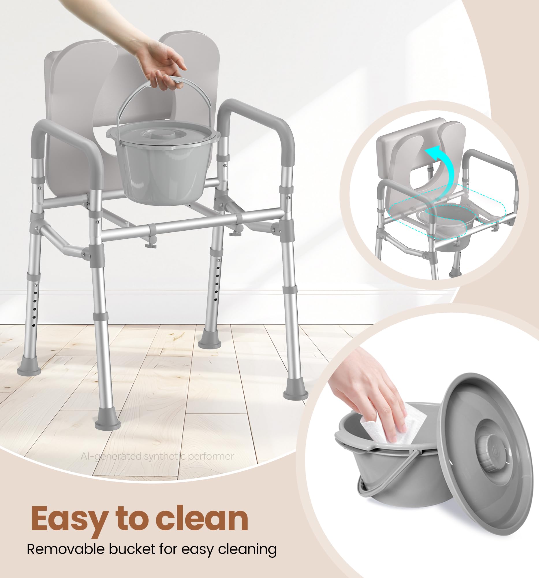 Bedside Commode - Easy Mobility & Comfort -6