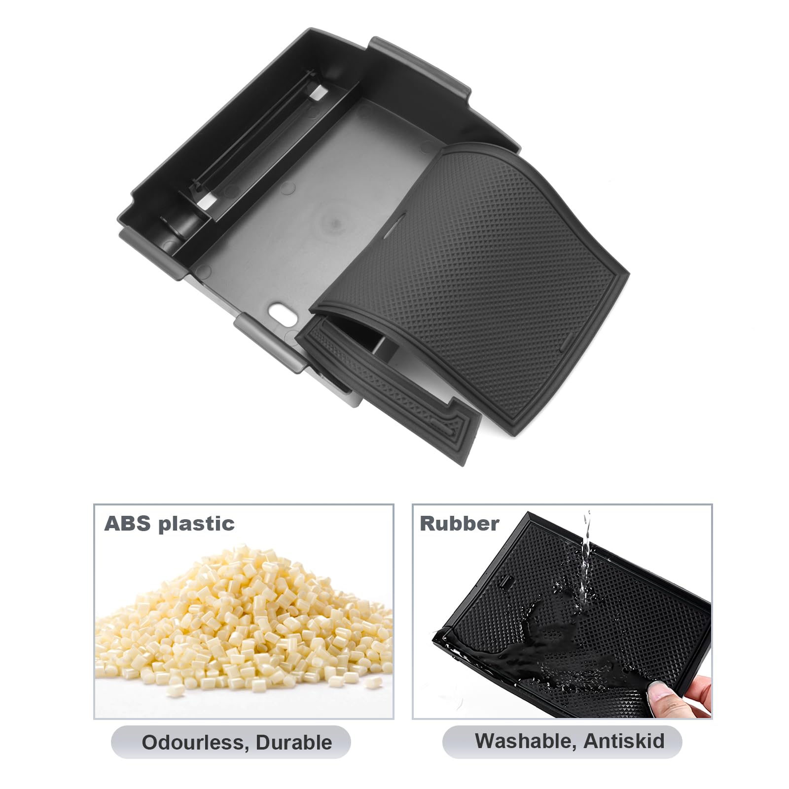 Mittelkonsole Organizer Für Hyundai Tucson 2025-2026 - ABS, Grau, Mit Getränkehalter