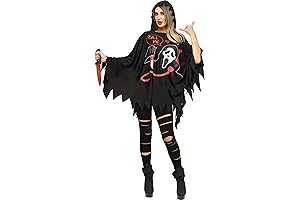 Officially Licensed Hooded Ghost Face Poncho Adult Costume, One Size