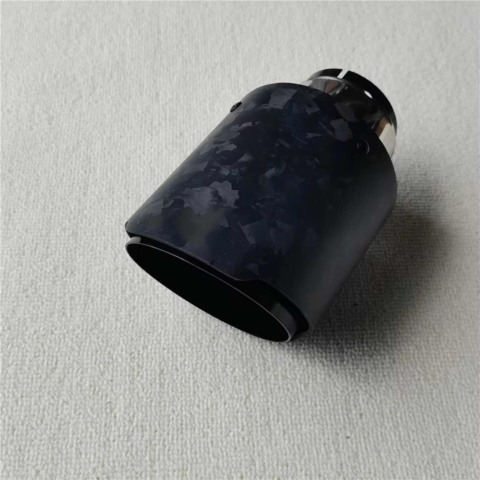 Cola Escape Coche Silenciador Carbono Mate Forjado Para Coche Escape Punta Silenciadores Universales Rectos Acero Inoxidable Boquilla 1 Pieza(ID 67MM OD 101MM)