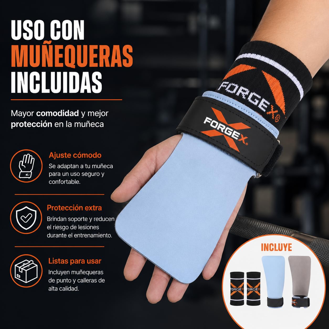 Calleras para Crossfit Pro Lock Protección Manos Soporte Muñeca Hombres Mujeres