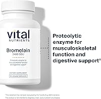 Vista 5 de Vital Nutrients Bromelain 2400 GDU - Vegan Bromelain Supplement to Support Protein Digestion* - Digestive Enzyme from Pineapple - Gluten, Dairy, Soy