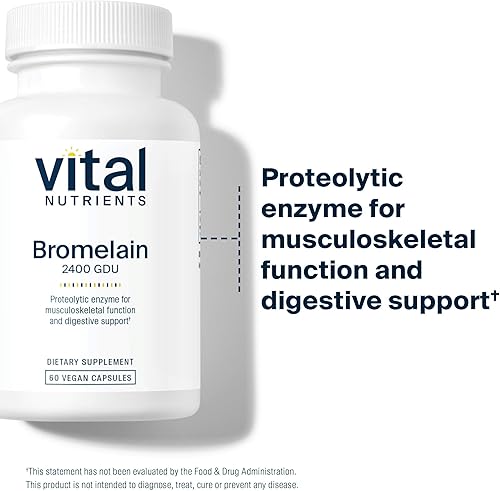 Vista 5 de Vital Nutrients Bromelain 2400 GDU - Vegan Bromelain Supplement to Support Protein Digestion* - Digestive Enzyme from Pineapple - Gluten, Dairy, Soy