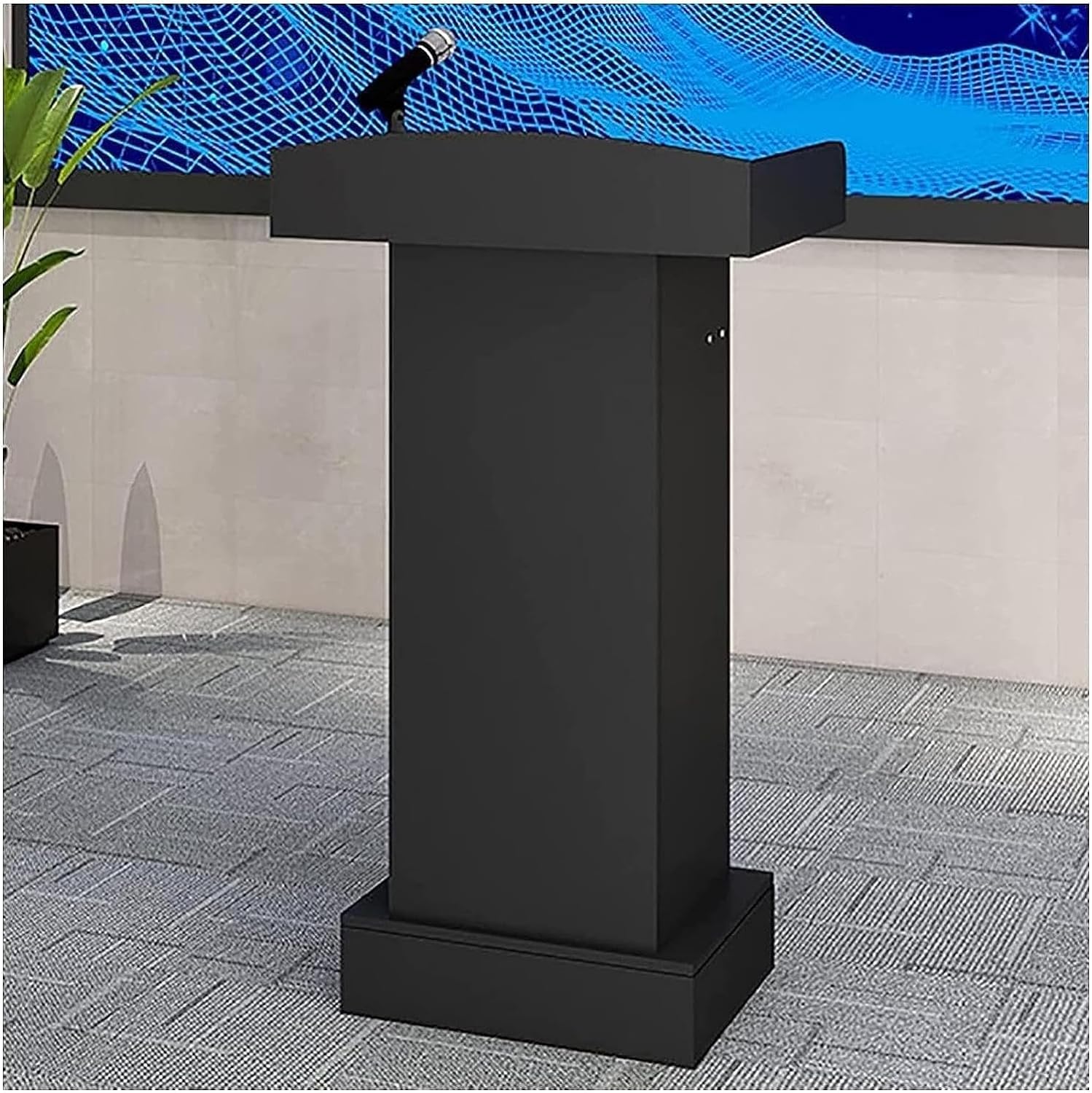 MUYRJLZX Podium Stand Modern Podium Portable Lecterns Floor Standing Pulpits Comfortable Podium Stand with Open Storage and Spacious Drawers Stability