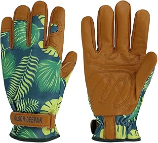 OLSON DEEPAK Womens Gardening Gloves with Grain Leather for Yard Work, Rose Pruning and Daily Work perfect fitting for wom...