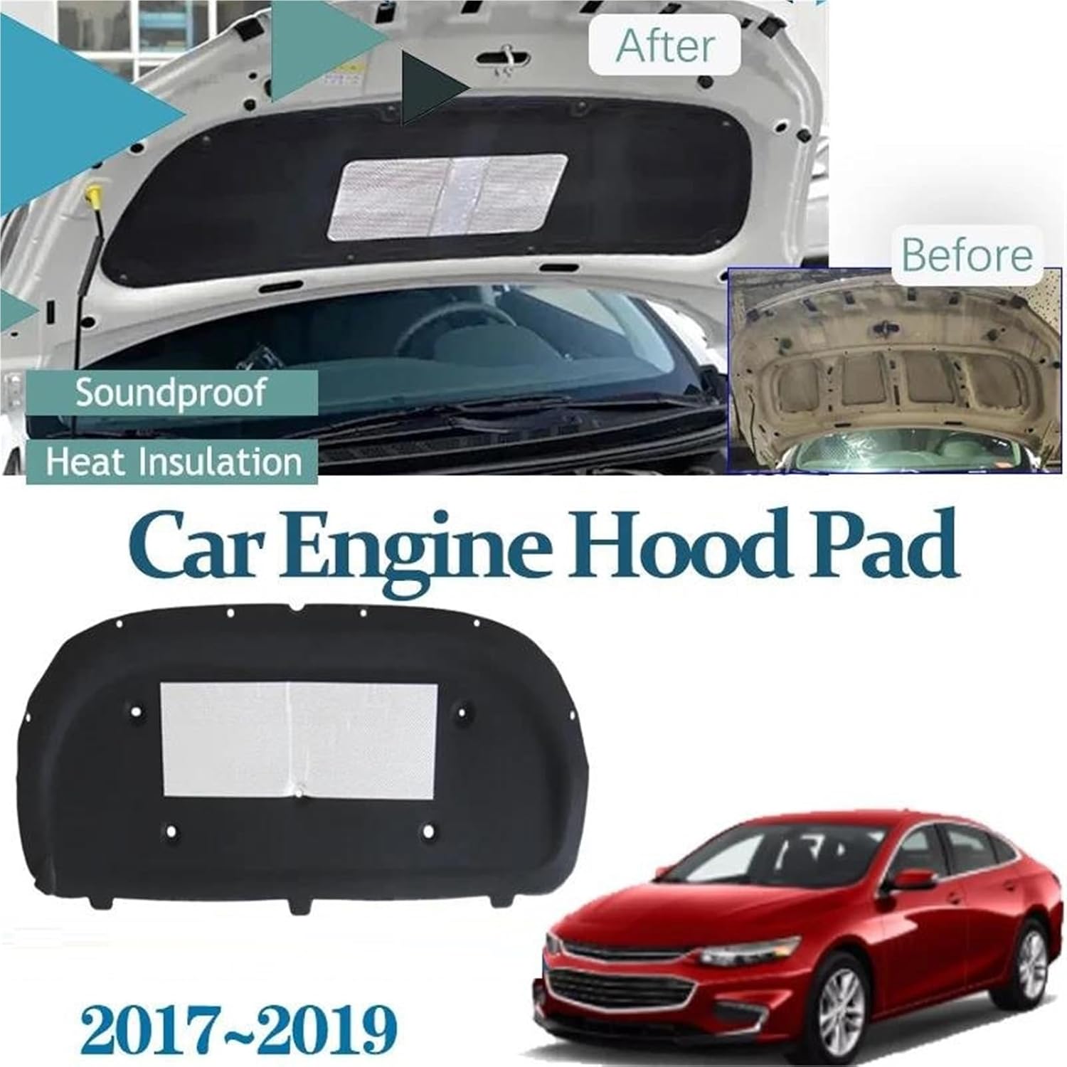 For Chevrolet Cruze MK2 J400 D2LC K 2017 2018 2019 2020 2021 2022 Car Thermal Insulation Hood Sound Pad Covers Accessories