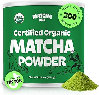 MATCHA DNA Certified Organic Matcha Green Tea Powder (16 oz TIN CAN)