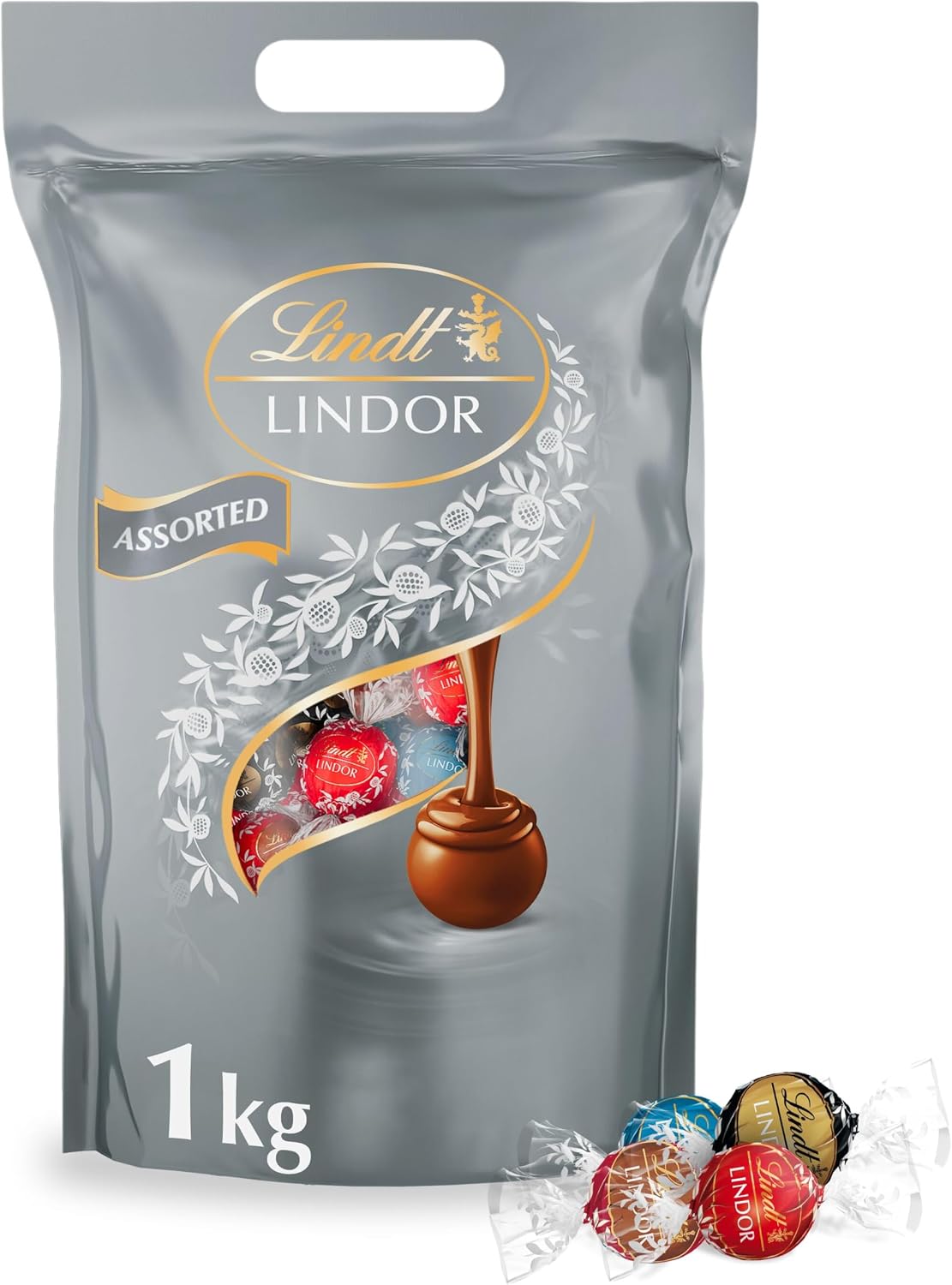 Lindt — monete di cioccolato fondente e al latte 100g in rotolo con involucro dorato
