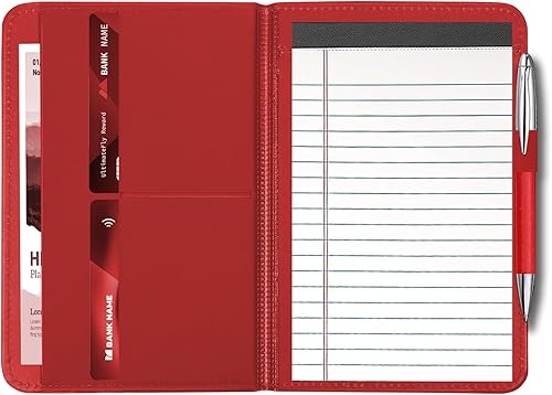 Gorbado Carpeta A5 Padfolio Business Portafolio, organizador de carpetas de documentos de tamaño junior, Padfolio con bolsillo interior y bucle para