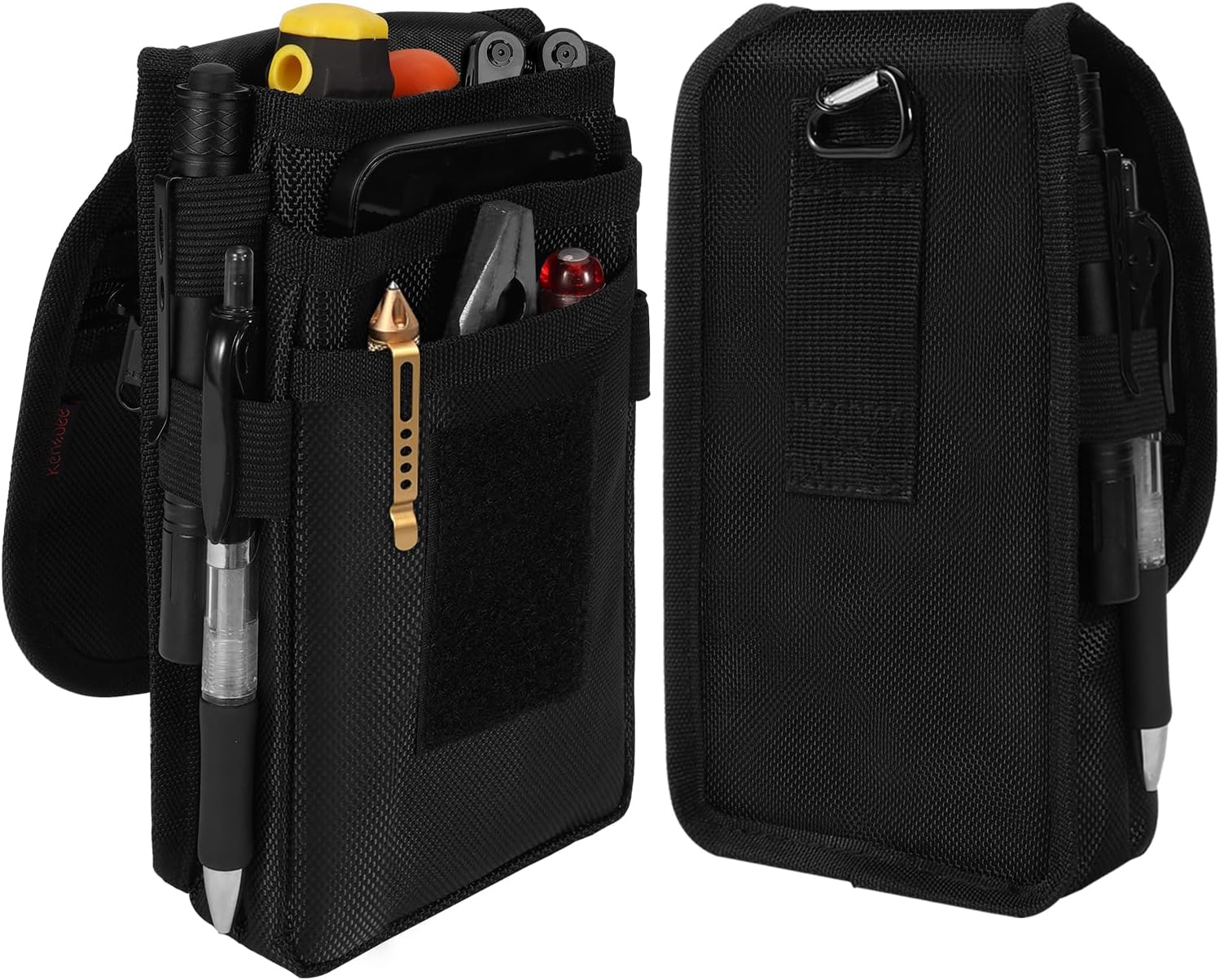 KENOBEE Belt Tool Pouch, Multitool Organizer Electrician Holster Nylon Tactical Pocket Attachment Utility sheath Bag Tradesman Pro Maintenance Tool Sleeve for EDC Gears Cellphone,