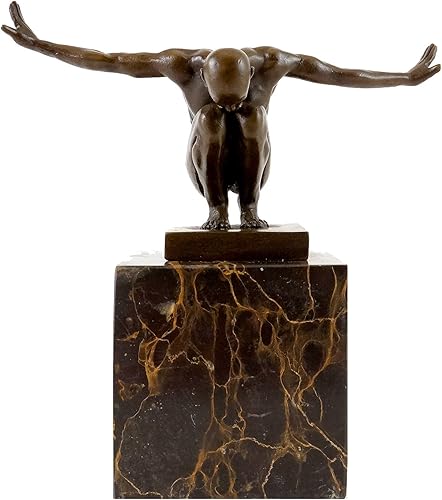 - Figura de bronce de arte moderno - Mr. Universe - Firmado Milo - 100% bronce - Escultura a base de mármol - Figura decorativa