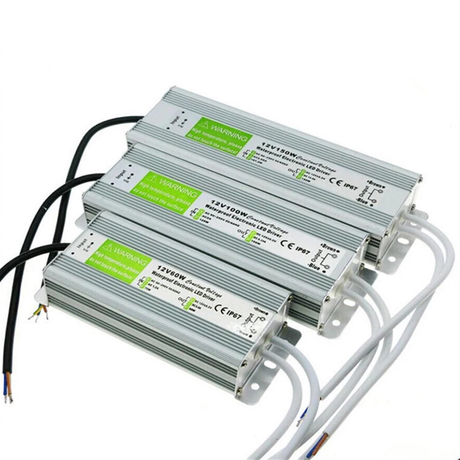 PWANUIGTE 12V 24V Power Supply Adapter LED Light Driver AC100-240V 10W 20W 30W 60W 80W 100W 120W 150W 200W 250W(24v 100w)