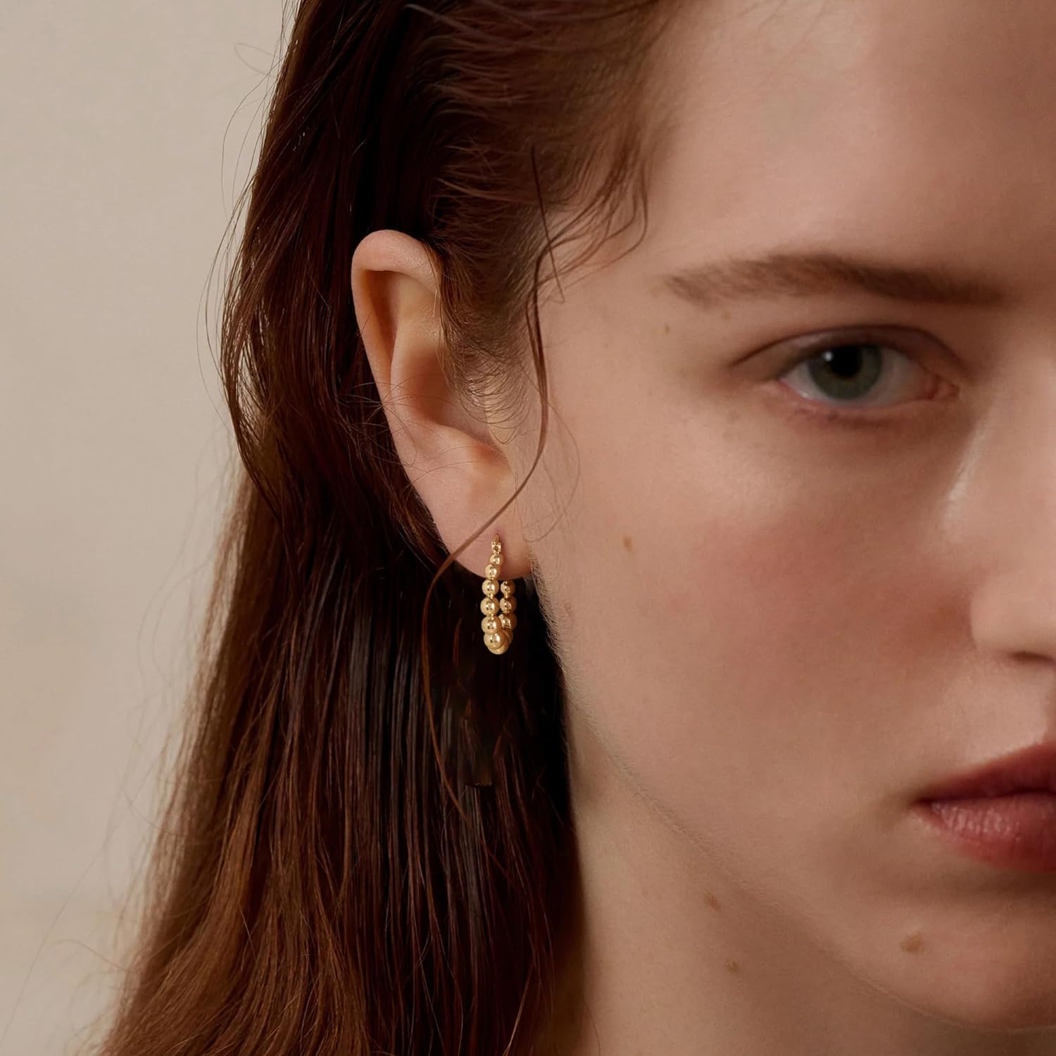 WEARON 14K Gold Plated Huggie Earrings for Women Personality Simplicity Twisted Chain Hoop Earrings Hypoallergenic Designer Ear Rings Fashion Jewelry Hollow Out Earrings - Image 4