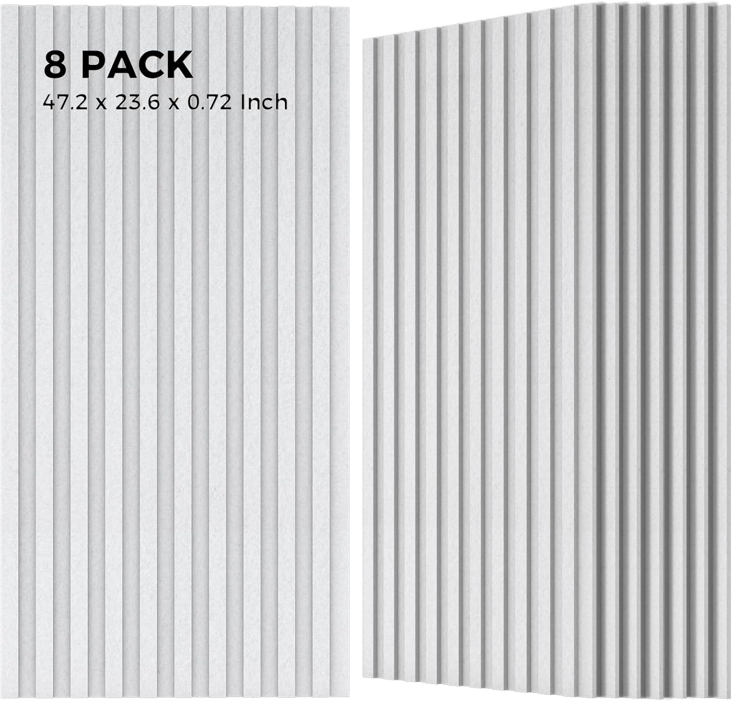 Acoustic Wall Panels, 47.2” x 23.6” x 0.72” Acoustic Panel, Bilayer Sound Proof Panels, 8 Pack Sound Absorbing Panels, White