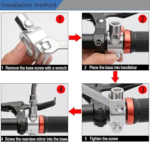 Miniatura 7 de TOPCABIN 1 Par de Espejo de Bicicleta, Espejo Retrovisor de Bicicleta de Gran Vista Blindsight Multiángulo Ajustable, Espejo de Bicicleta Billet