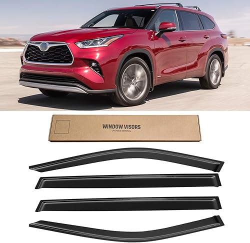 Miniatura 177 de Viseras de ventana para Toyota Camry 2007-2011, protectores de lluvia, deflector de ventilación, sombra humo oscuro 07 2008 2009 2010 11, con cinta