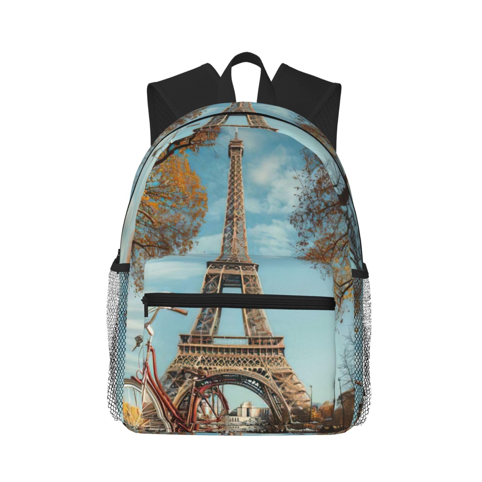 Sac à dos informatique noir Tour Eiffel avec compartiment ordinateur portable protégé - 8