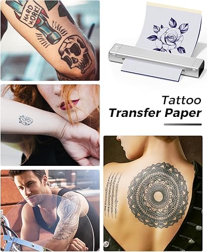 Miniatura 3 de Phomemo M08F - Impresora inalámbrica de plantillas de tatuaje, máquina térmica de tatuaje compatible con papel de transferencia de 8.5 x 11