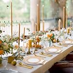 Goodluck 350PCS Gold Plastic Dinnerware Set for 50 Guests, Plastic Plates for Party, Disposable Plates Include 50 Dinner Plates, 50 Dessert Plates, 50 Set Silverware, 50 Cups, 50 Napkins
