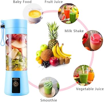 Electric Fruit Extractor Juice Blender, Portable Electric Juicer Cup, USB Rechargeable Blender with 4-Blade, Personal Electric Juicer Cup for Smoothies, Fruit, and Baby Food Purple