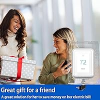 Vista 3 de Caja de bloqueo universal de termostato con llave, protector de termostato grande transparente para termostatos en pared, protector de termostato