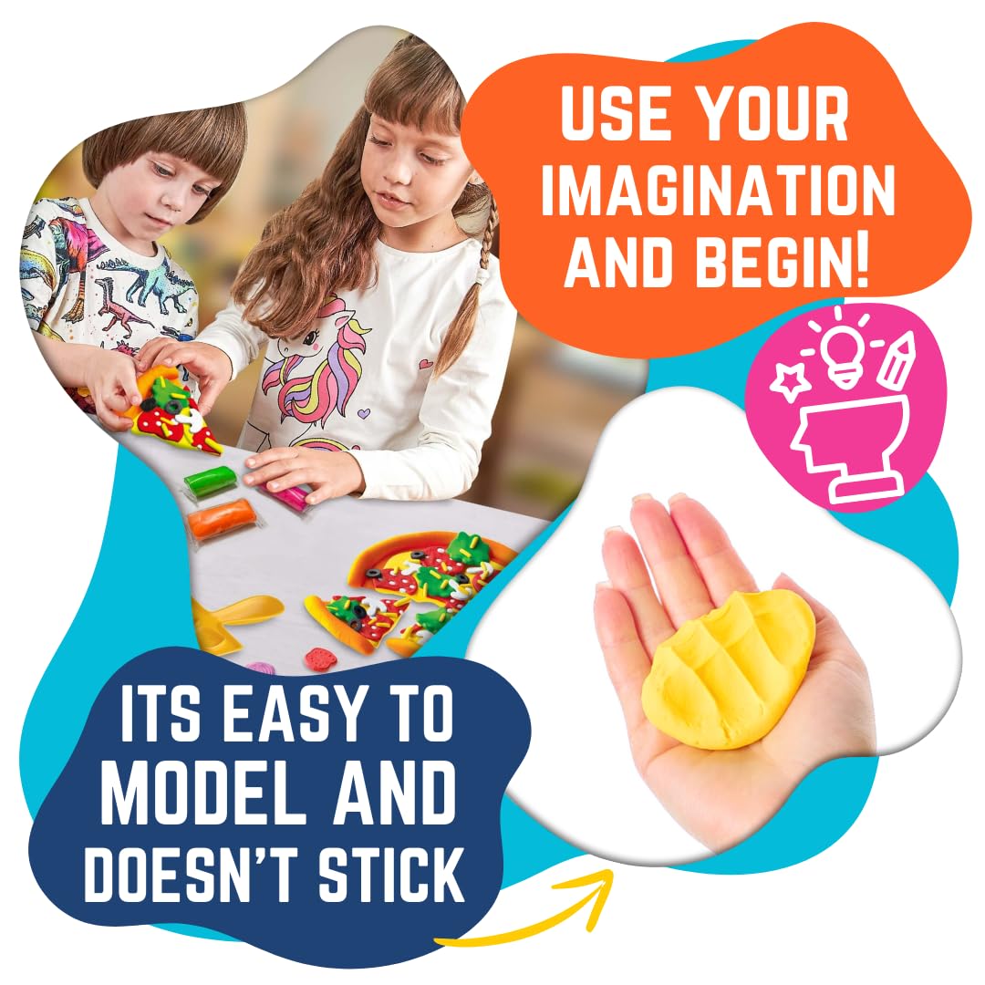 Pizza Time Lovin Modeling Set including Colour Dough, Craft Kits for Kids, Arts and Crafts for Kids - Image 4