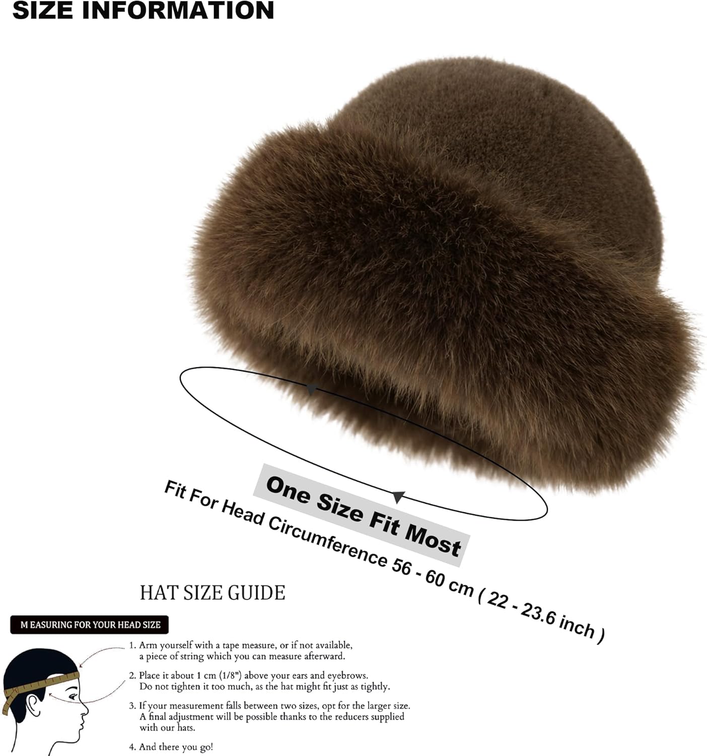 3 Pieces Women’s Faux Fur Bucket Hat Winter Warm Plush Furry Hat – Soft Fluffy Cold Weather Hat for Outdoor Travel - Image 2