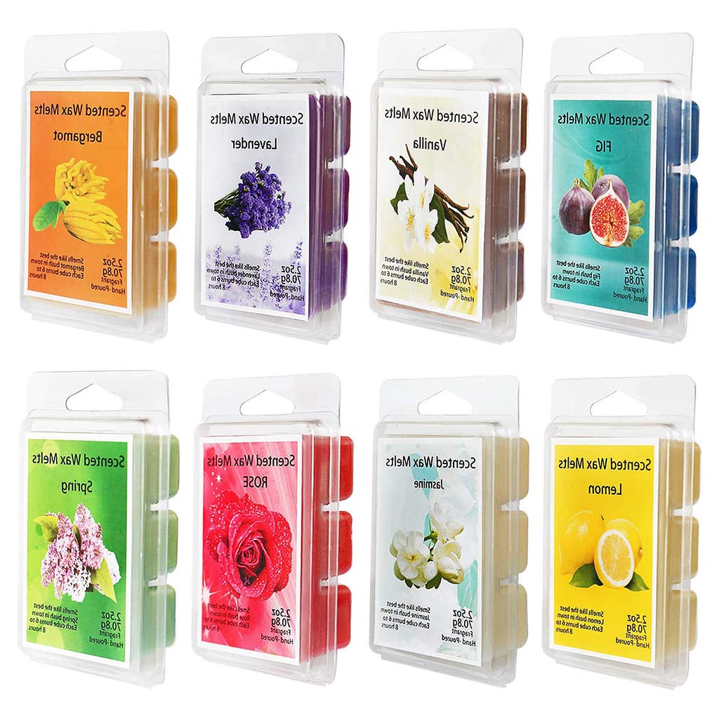 Zhouyqx As Shown Scented Melts -Set Of 8 Assorted Cubes/Tarts - Rose Lemon Spring Lavender