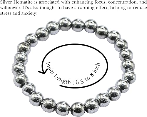 Miniatura 167 de Amazing Gemstone Pulsera de cristal para mujeres y hombres, pulsera de cristal curativo de protección, pulsera elástica con cuentas de piedras