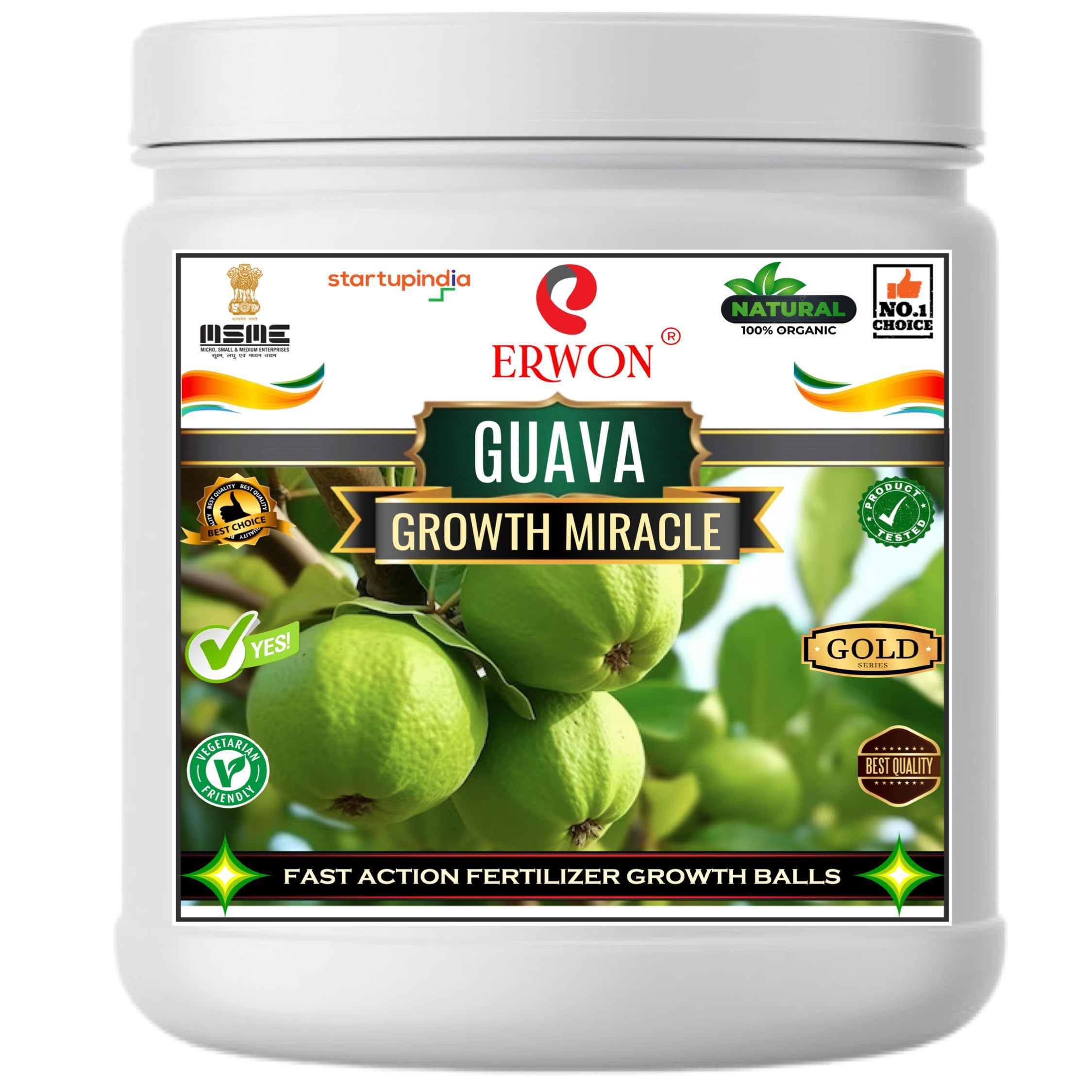 Erwon® Guava GROWTH MIRACLE Fertilizer, Fast Action Organic Granules for rapid Growth and Heavy Flowering and Bigger Fruits. (200 gm)-picture-48