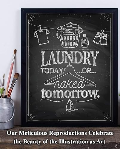 Miniatura 7 de Laundry Today Or Naked Tomorrow - Decoración divertida para cuarto de lavado, reglas de lavandería de granja y accesorios de Washateria, regalo