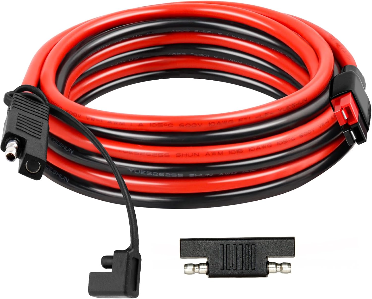 XRDS -RF 10AWG Heavy-Duty Extension Cable with Anderson-Style Connector to SAE 20FT, Includes Extra SAE Connector, High Power Transfer for Solar Panels, RVs, and Automotive Applications