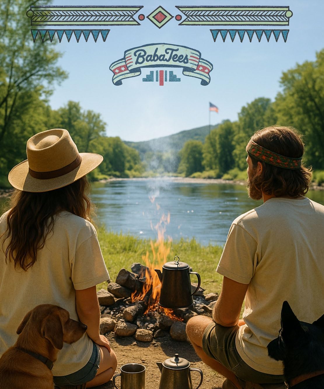 Dog Breed Tshirt for Men & Women - Wilderness Artwork - 100% Natural, Raw, Undyed, Heavyweight Cotton - Image 5