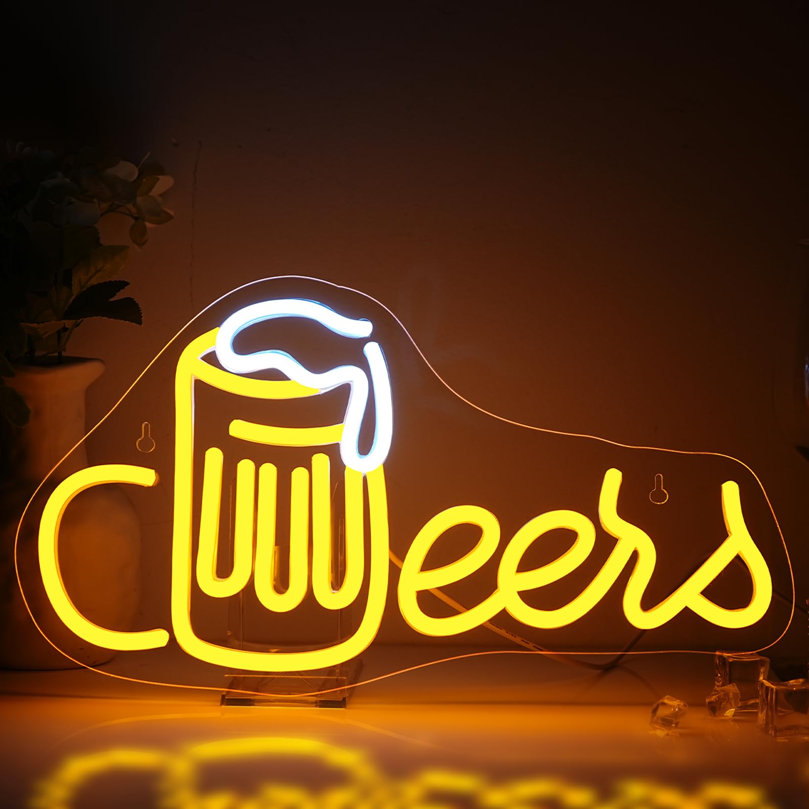 NOXET Cheers Bar Neon Sign,Beer Cheers LED Sign,Neon Light Beer Neons Signs for Wall Decor,Neons Wall Decor for Bars,averns