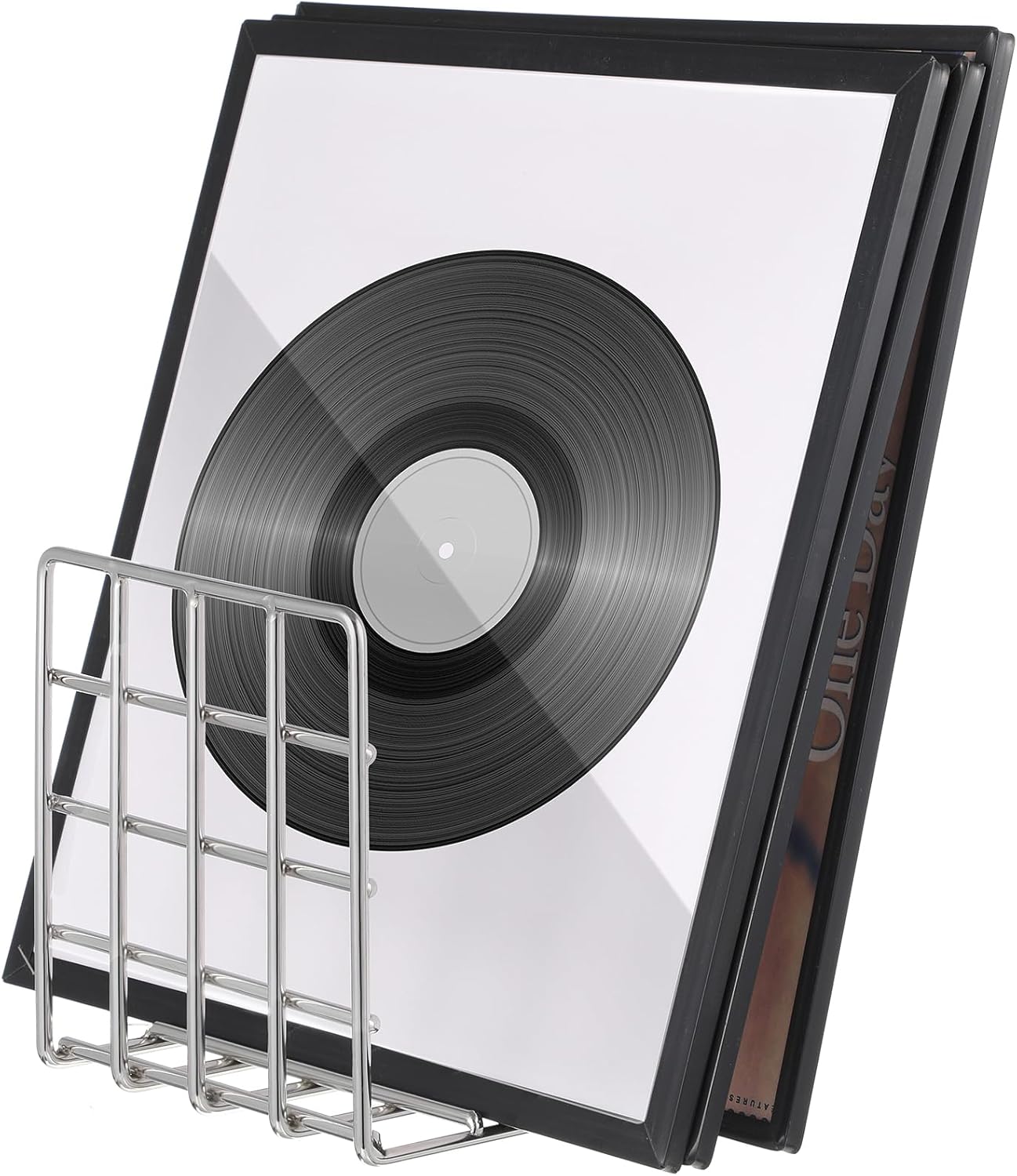 Metal Magazine Rack Holder, 304 Stainless Steel Metal Vinyl Record Stand Holder Record Book Stand Multipurpose Storage Display for Album Lps Magazine File Organizer Living Room Bedroom Office