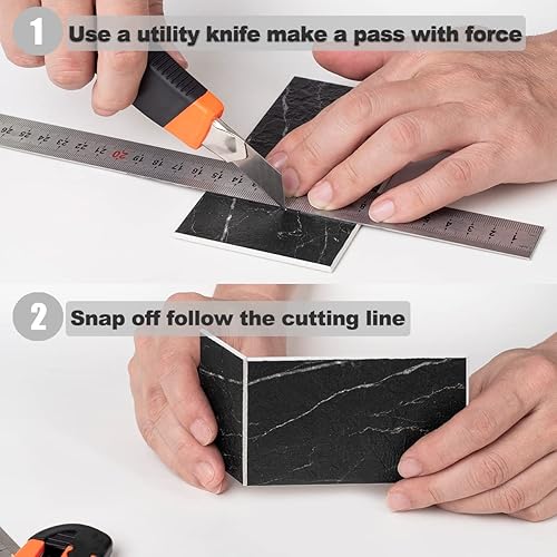 Vista 91 de AULIGET - Azulejo tipo metro de 3 x 6 pulgadas, autoadhesivo para loseta en muro, losetas de cloruro de polivinilo (PVC) grueso para muro