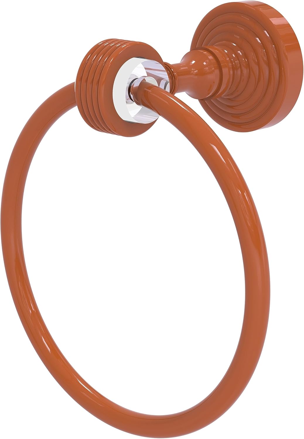 Allied Brass PG-16G Pacific Grove Collection Groovy Accents Towel Ring, Antique Bronze