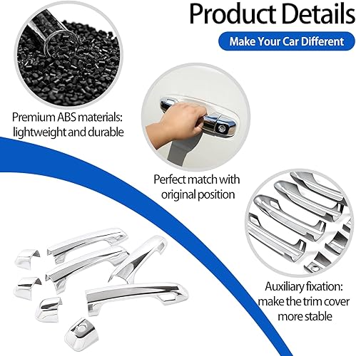 Miniatura 3 de Fgtagtal Cubierta de manija de puerta compatible con ToyotLand Cruiser Prado FJ150 150 2010-2019, protector de manija de puerta exterior de ABS,