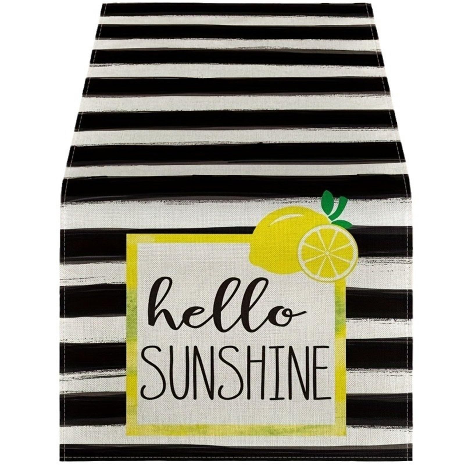 Yhplxyuus Lemon Table Cover Tablecloth Festival Runner with Pattern Tablecloth Striped Decors