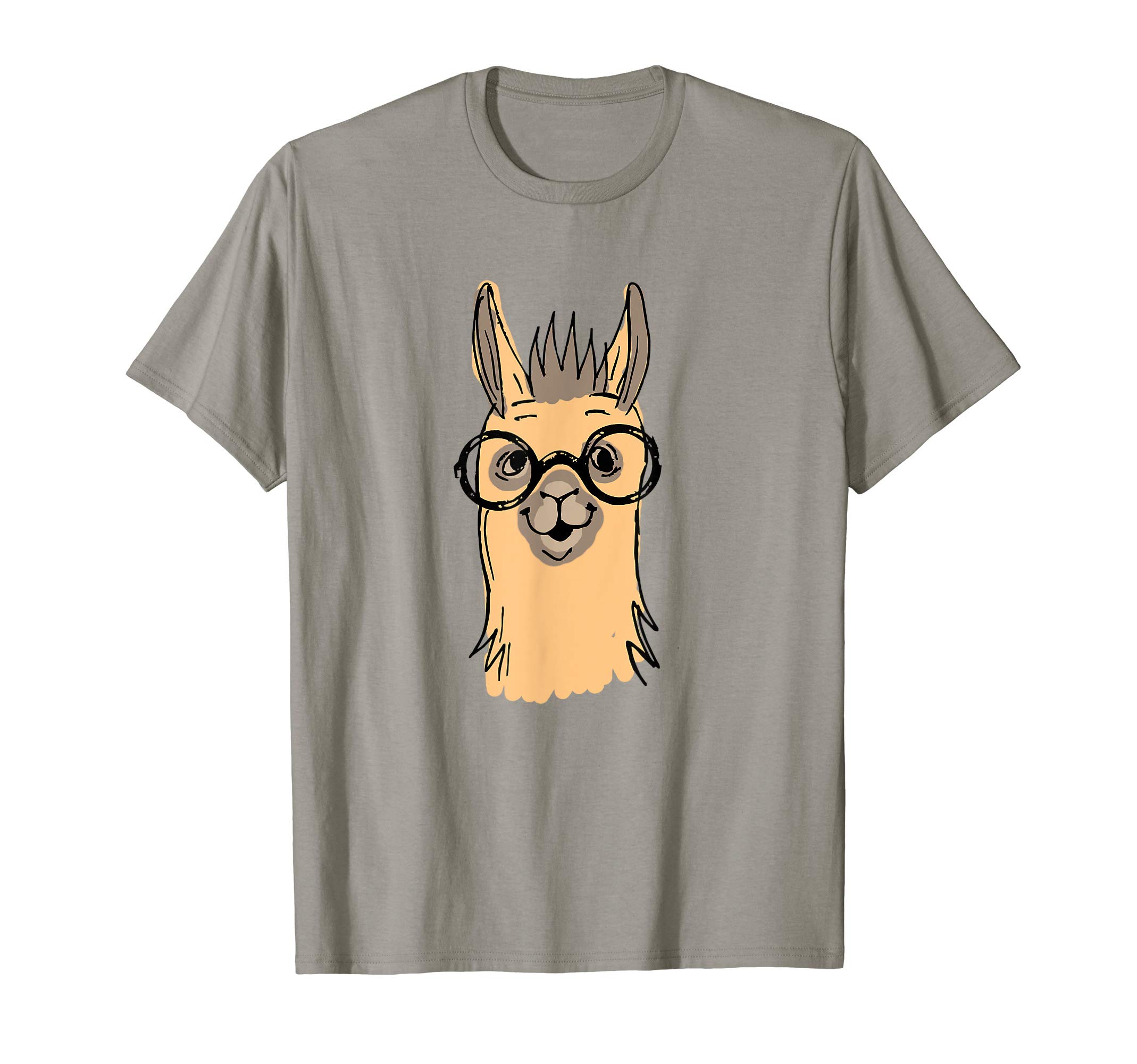 Smart Llama with Glasses Funny Alpaca Face T-Shirt