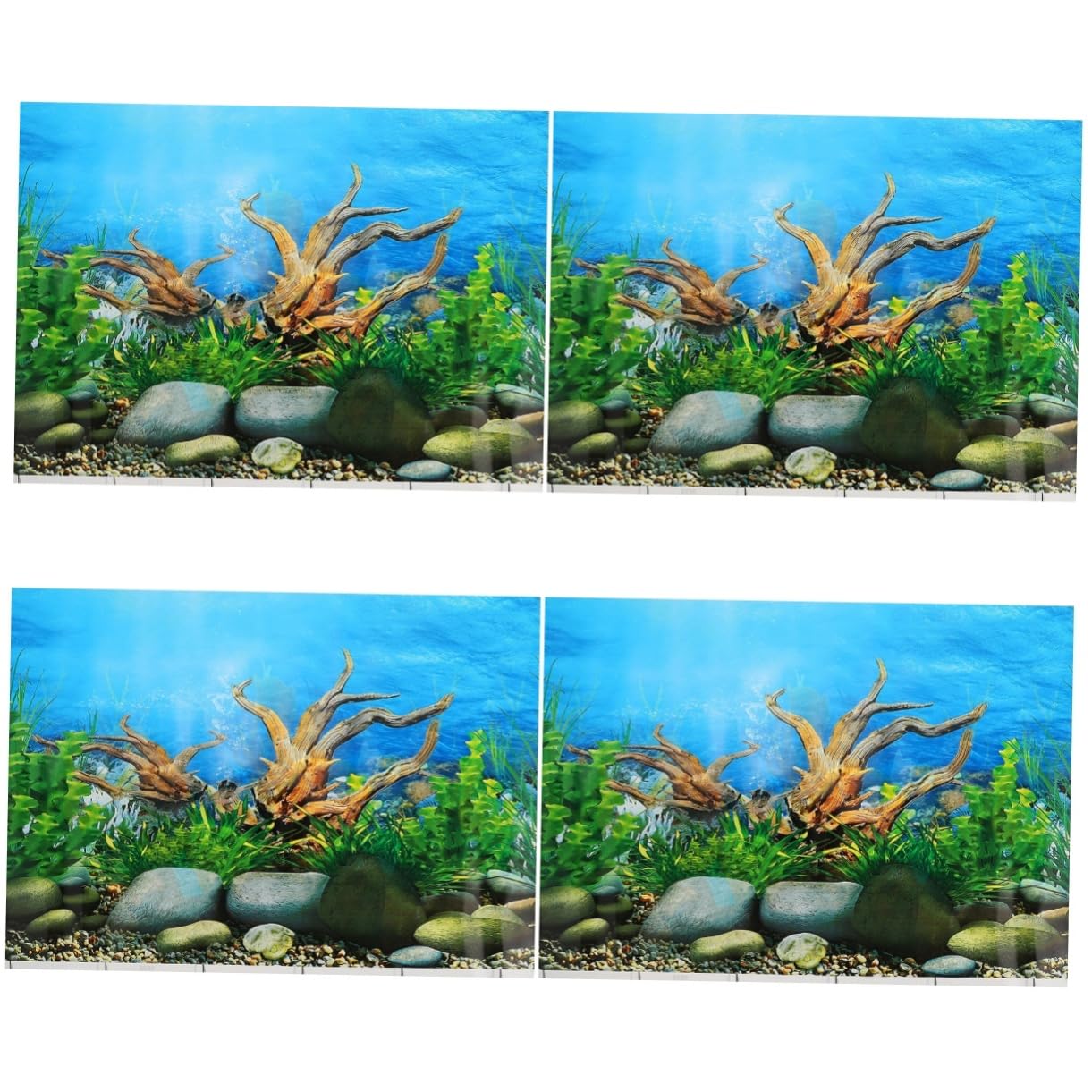ibasenice 4 Pezzi Sfondo del Serbatoio del Pesce Decalcomania di Sfondo Dell'acquario L'acquario Aggrappa Piante priorità Bassa del Serbatoio di Pesce 3D Impostore Pianta Sfondi Vinile